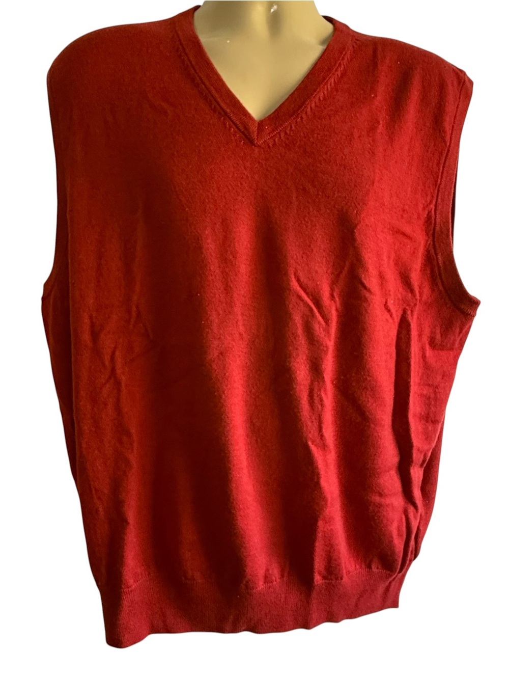 Peter Millar Red 100% Merino Wool V-Neck Sweater Vest Mens XL Golf Classic Layer